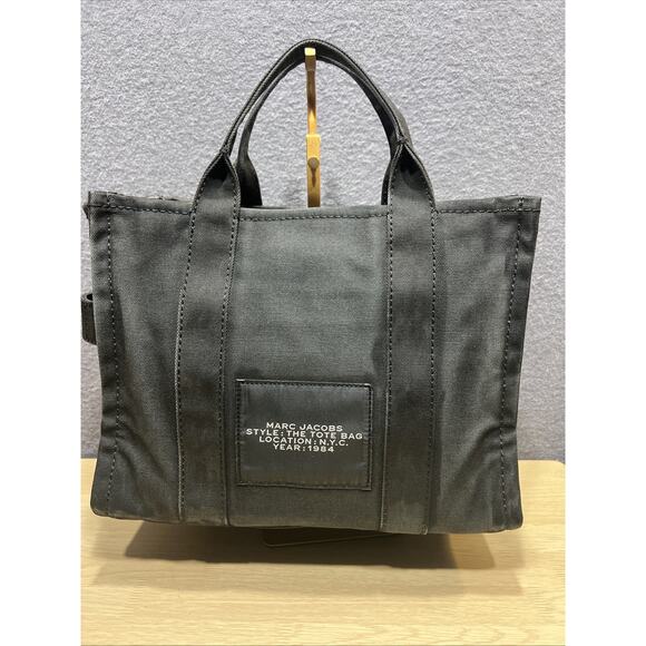 Marc Jacobs The Tote Bag Black Mini Small Canvas M0016493 001 Handbag Purse - Picture 3 of 13